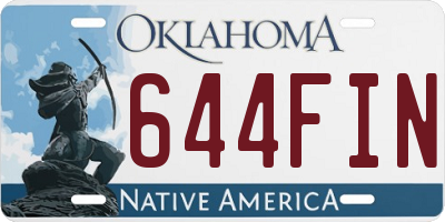 OK license plate 644FIN