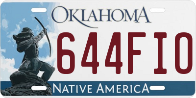 OK license plate 644FIO