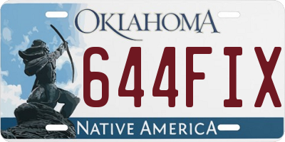 OK license plate 644FIX
