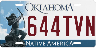 OK license plate 644TVN