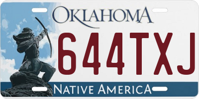 OK license plate 644TXJ