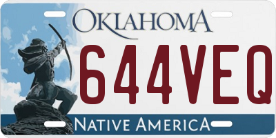 OK license plate 644VEQ