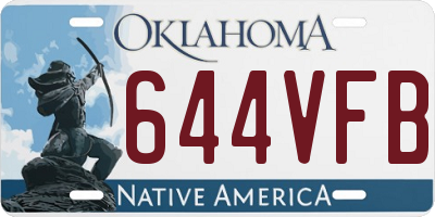 OK license plate 644VFB
