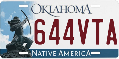 OK license plate 644VTA