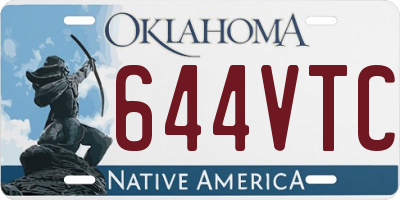 OK license plate 644VTC