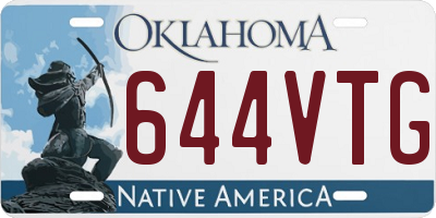 OK license plate 644VTG