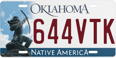 OK license plate 644VTK