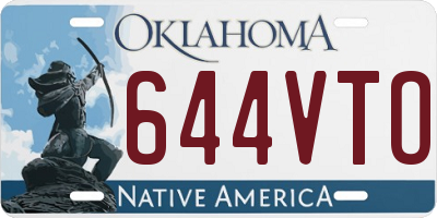 OK license plate 644VTO