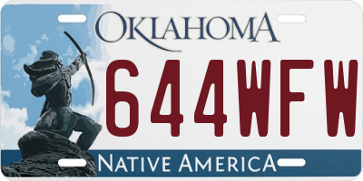 OK license plate 644WFW
