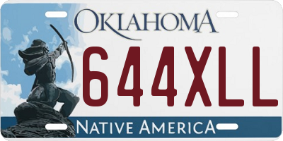 OK license plate 644XLL