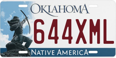 OK license plate 644XML