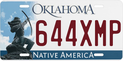 OK license plate 644XMP