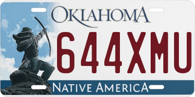 OK license plate 644XMU