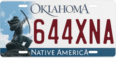 OK license plate 644XNA