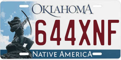 OK license plate 644XNF