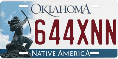 OK license plate 644XNN