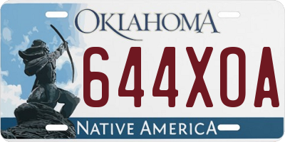 OK license plate 644XOA