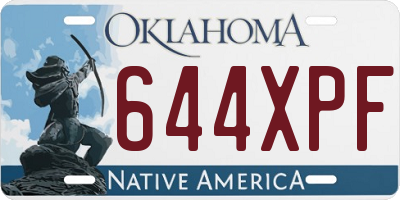 OK license plate 644XPF