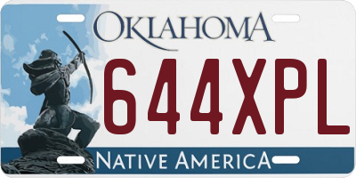 OK license plate 644XPL