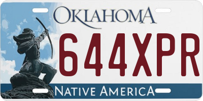 OK license plate 644XPR