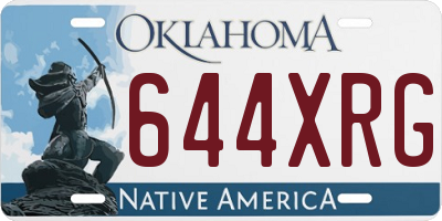 OK license plate 644XRG