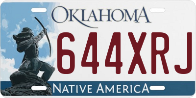 OK license plate 644XRJ