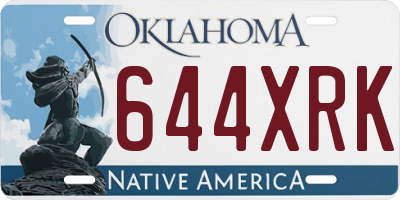 OK license plate 644XRK