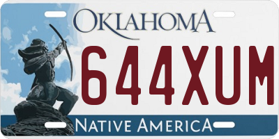 OK license plate 644XUM