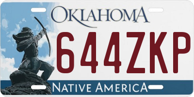 OK license plate 644ZKP