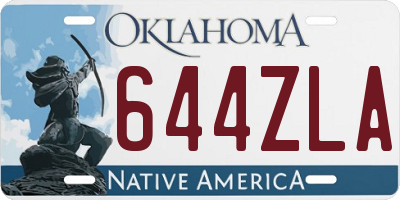 OK license plate 644ZLA