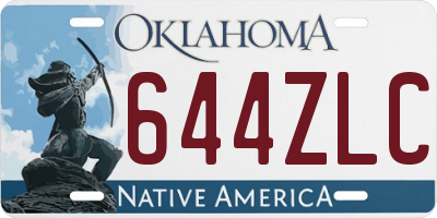 OK license plate 644ZLC