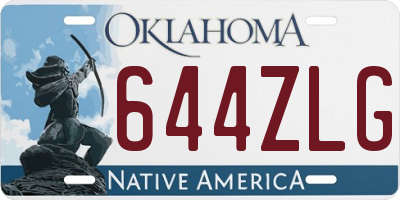 OK license plate 644ZLG