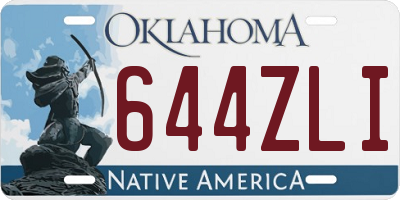 OK license plate 644ZLI