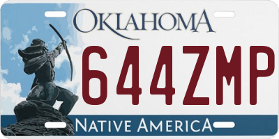 OK license plate 644ZMP