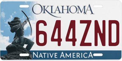 OK license plate 644ZND