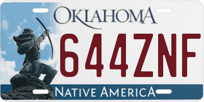 OK license plate 644ZNF