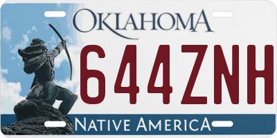 OK license plate 644ZNH