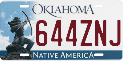 OK license plate 644ZNJ