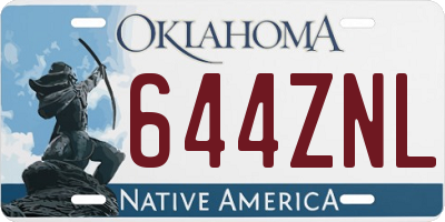 OK license plate 644ZNL