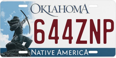 OK license plate 644ZNP
