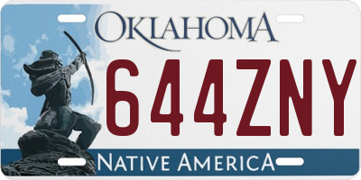OK license plate 644ZNY