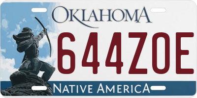 OK license plate 644ZOE