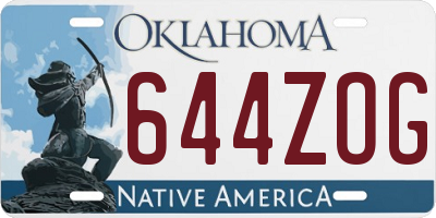 OK license plate 644ZOG