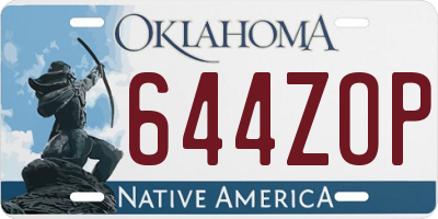 OK license plate 644ZOP