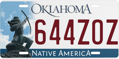 OK license plate 644ZOZ