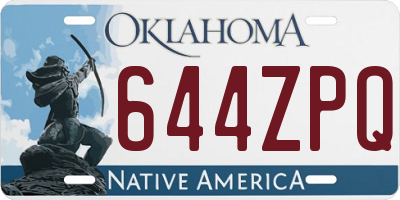 OK license plate 644ZPQ