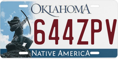 OK license plate 644ZPV