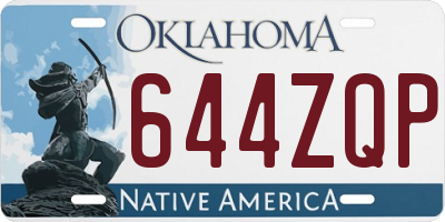 OK license plate 644ZQP