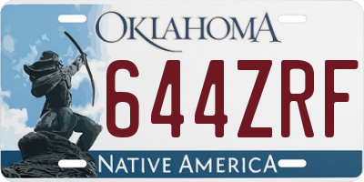 OK license plate 644ZRF