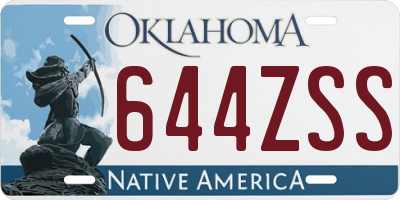 OK license plate 644ZSS